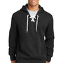 Sport-Tek Mens Lace Up Fleece Hooded Sweatshirt Hoodie - Black