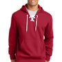 Sport-Tek Mens Lace Up Fleece Hooded Sweatshirt Hoodie - Deep Red
