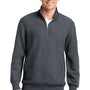 Sport-Tek Mens Fleece 1/4 Zip Sweatshirt - Heather Graphite Grey