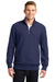 Sport-Tek ST283 Mens Fleece 1/4 Zip Sweatshirt Navy Blue Front