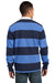 Sport-Tek ST301 Mens Classic Rugby Long Sleeve Polo Shirt Navy Blue/Carolina Blue Back