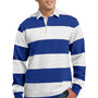 Sport-Tek Mens Classic Rugby Long Sleeve Polo Shirt - True Royal Blue/White