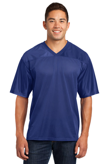 Sport-Tek ST307 Mens Short Sleeve V-Neck T-Shirt Royal Blue Front