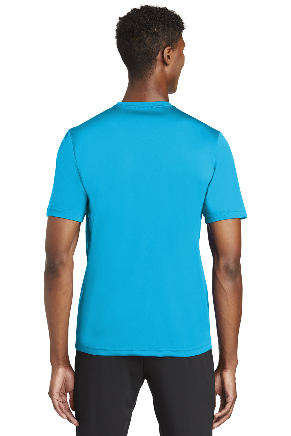 Sport-Tek ST320 Mens Tough Moisture Wicking Short Sleeve Crewneck T-Shirt Atomic Blue Back