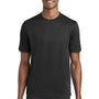 Sport-Tek Mens Tough Moisture Wicking Short Sleeve Crewneck T-Shirt - Black