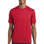 Sport-Tek Mens Tough Moisture Wicking Short Sleeve Crewneck T-Shirt - Deep Red