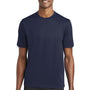Sport-Tek Mens Tough Moisture Wicking Short Sleeve Crewneck T-Shirt - True Navy Blue
