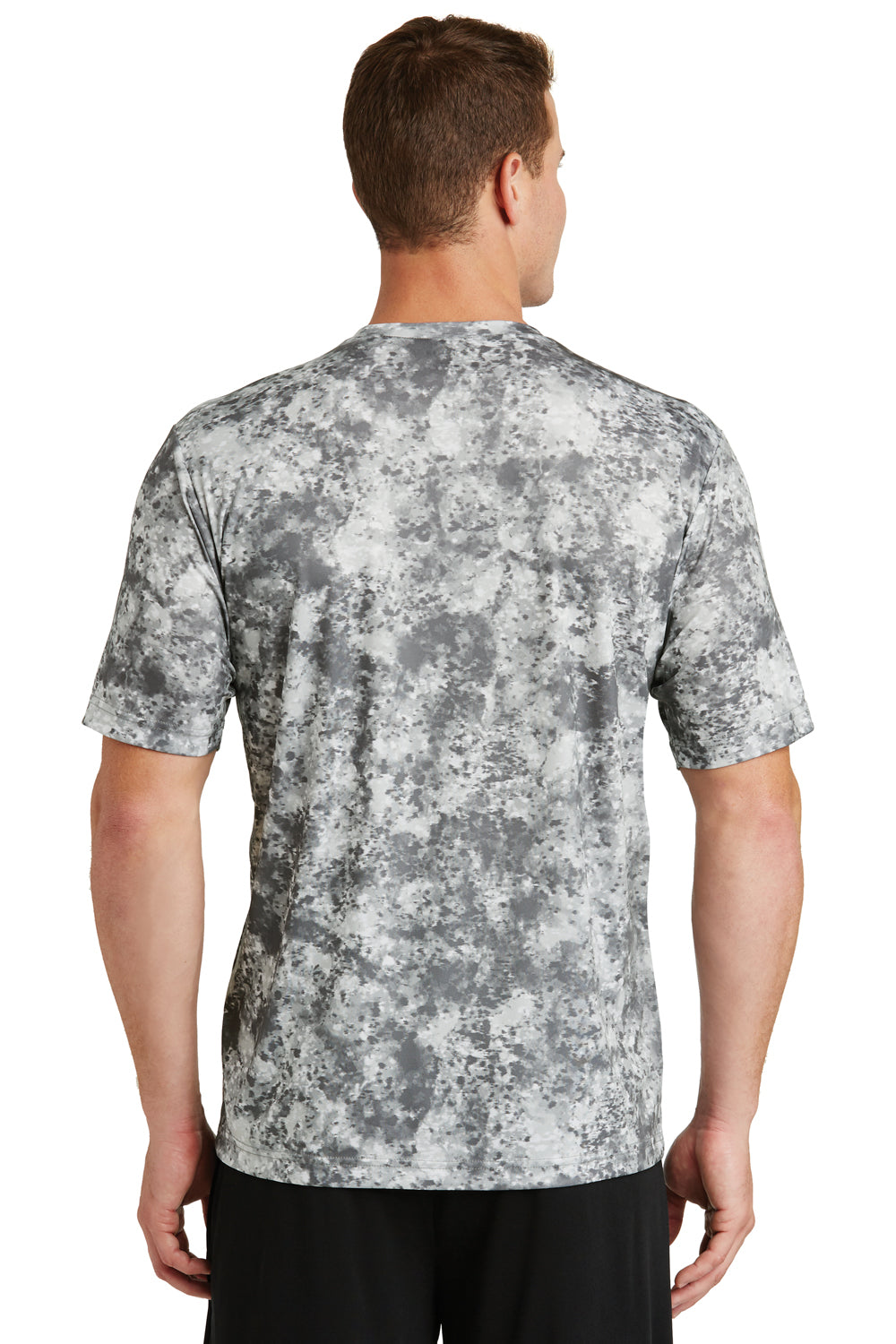 Sport-Tek ST330 Mens Mineral Freeze Moisture Wicking Short Sleeve Crewneck T-Shirt Grey Back