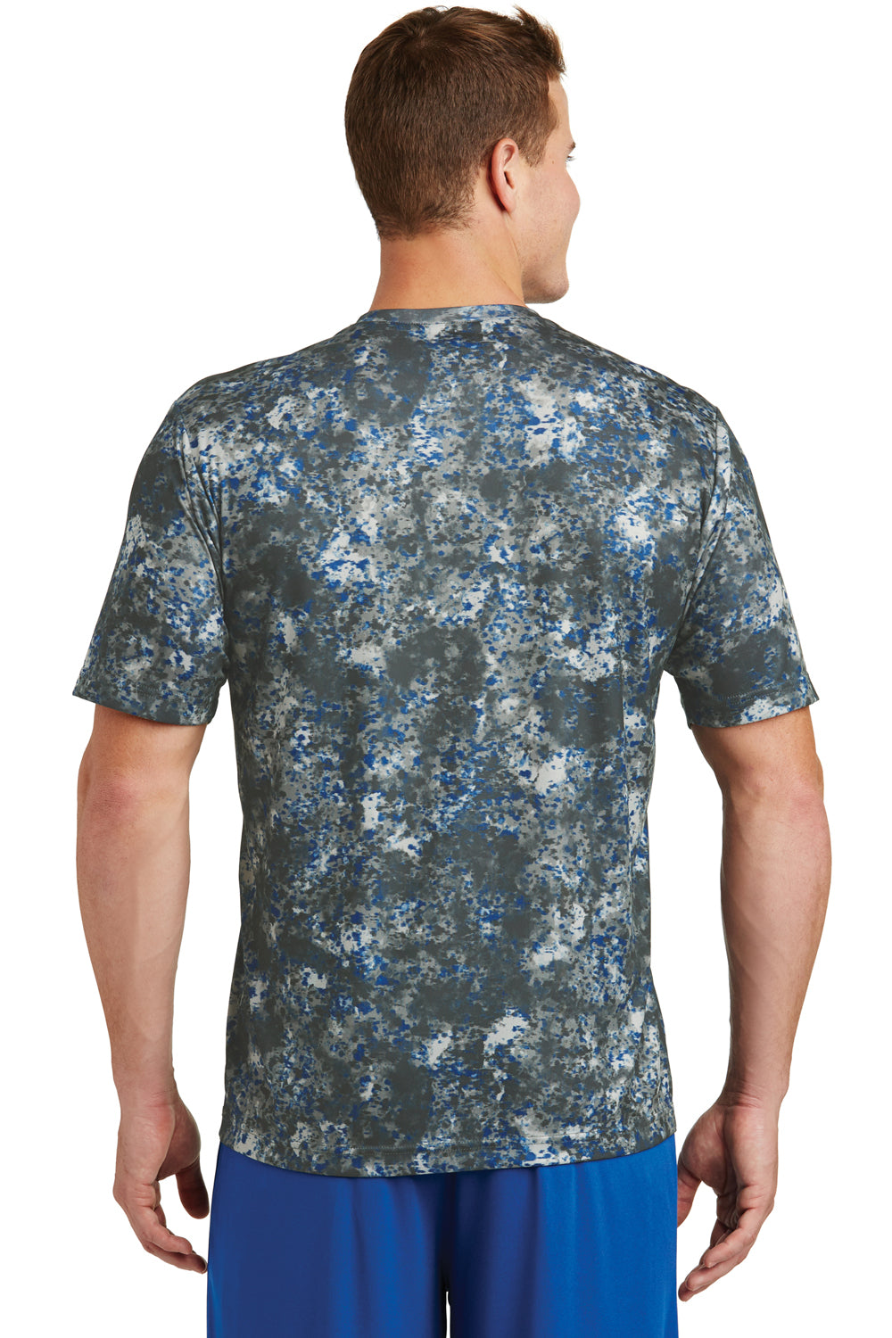 Sport-Tek ST330 Mens Mineral Freeze Moisture Wicking Short Sleeve Crewneck T-Shirt Royal Blue Back