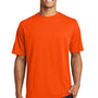 Sport-Tek Mens RacerMesh Moisture Wicking Short Sleeve Crewneck T-Shirt - Neon Orange