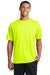 Sport-Tek ST340 Mens RacerMesh Moisture Wicking Short Sleeve Crewneck T-Shirt Neon Yellow Front