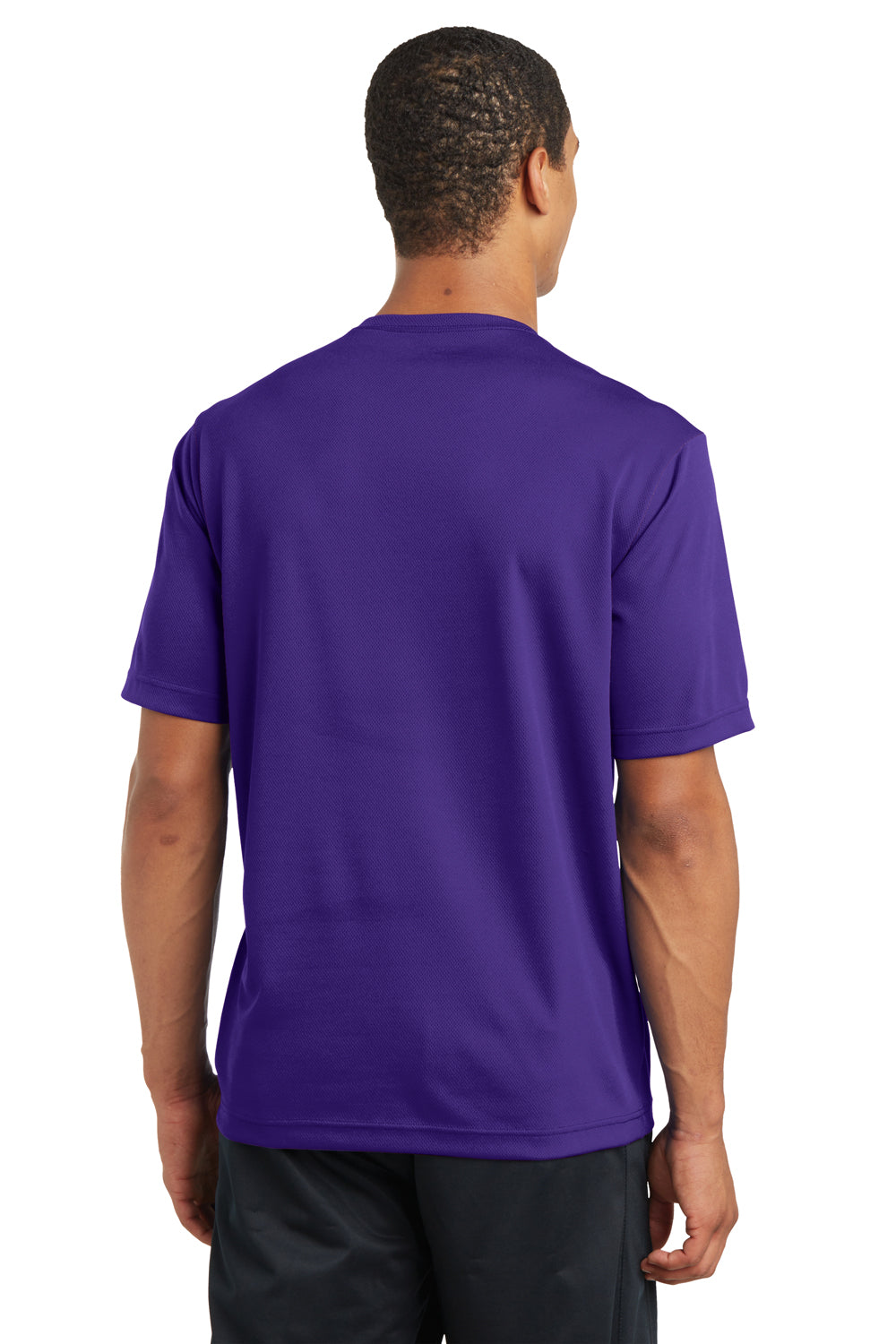 Sport-Tek ST340 Mens RacerMesh Moisture Wicking Short Sleeve Crewneck T-Shirt Purple Back