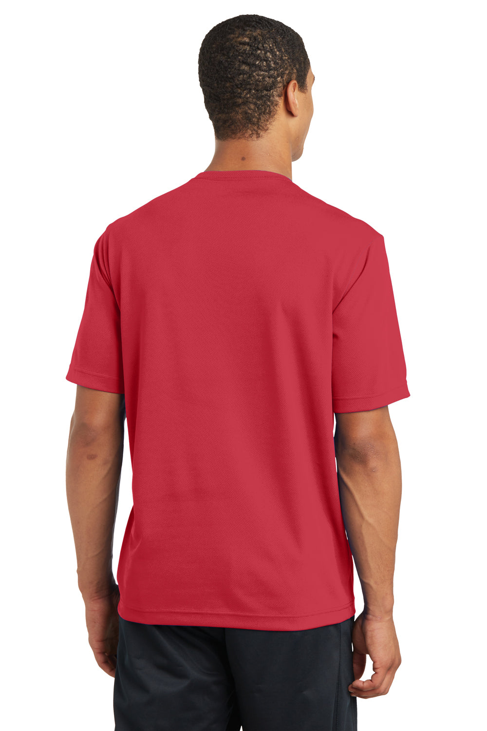Sport-Tek ST340 Mens RacerMesh Moisture Wicking Short Sleeve Crewneck T-Shirt Red Back