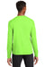 Sport-Tek ST340LS Mens RacerMesh Moisture Wicking Long Sleeve Crewneck T-Shirt Neon Green Back