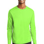 Sport-Tek Mens RacerMesh Moisture Wicking Long Sleeve Crewneck T-Shirt - Neon Green