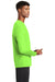 Sport-Tek ST340LS Mens RacerMesh Moisture Wicking Long Sleeve Crewneck T-Shirt Neon Green Side