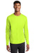 Sport-Tek ST340LS Mens RacerMesh Moisture Wicking Long Sleeve Crewneck T-Shirt Neon Yellow Front