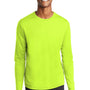 Sport-Tek Mens RacerMesh Moisture Wicking Long Sleeve Crewneck T-Shirt - Neon Yellow