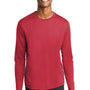 Sport-Tek Mens RacerMesh Moisture Wicking Long Sleeve Crewneck T-Shirt - True Red