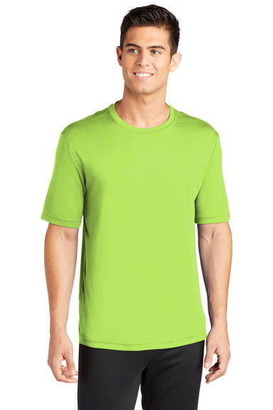 Sport-Tek ST350 Mens Competitor Moisture Wicking Short Sleeve Crewneck T-Shirt Lime Green Front