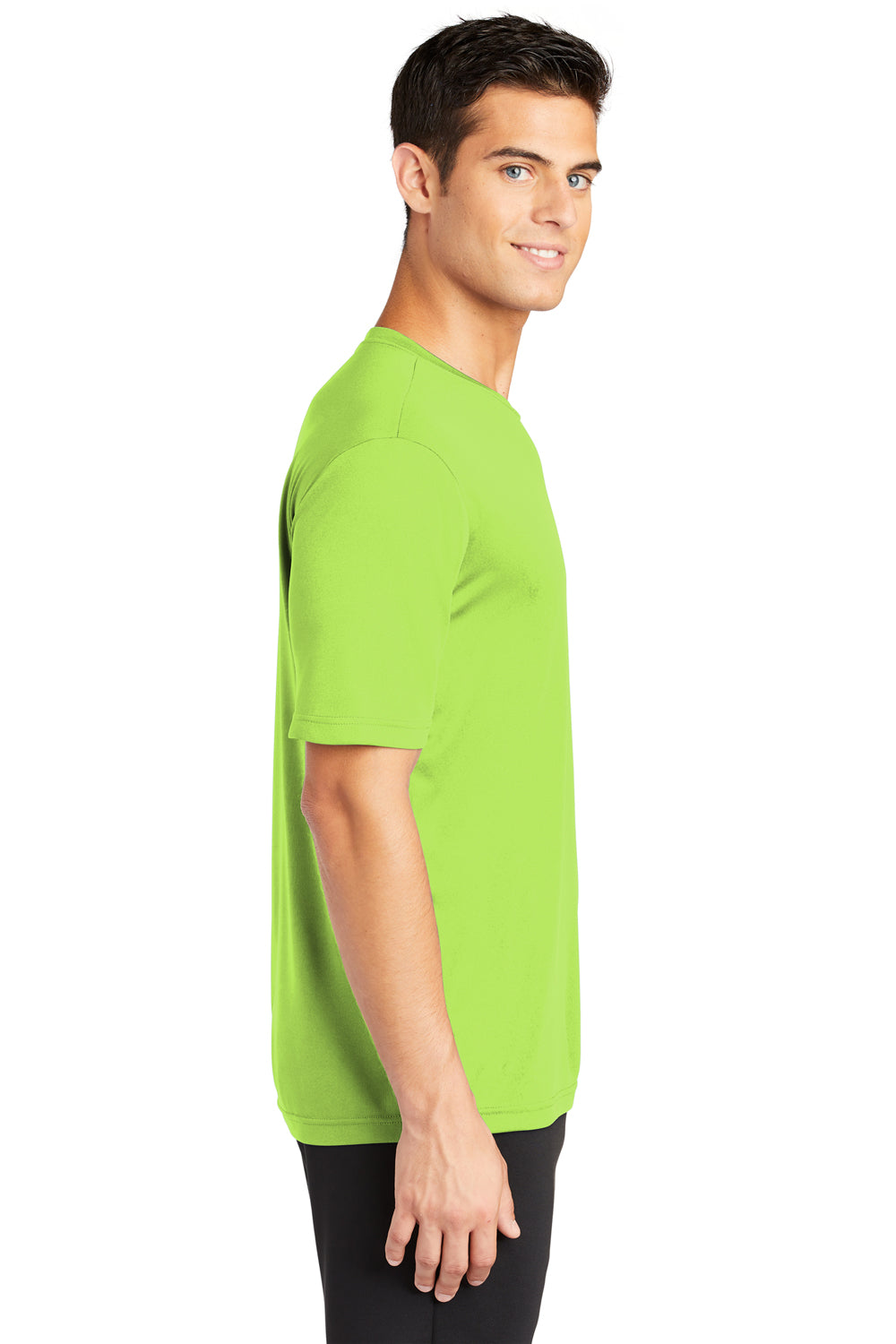 Sport-Tek ST350 Mens Competitor Moisture Wicking Short Sleeve Crewneck T-Shirt Lime Green Side