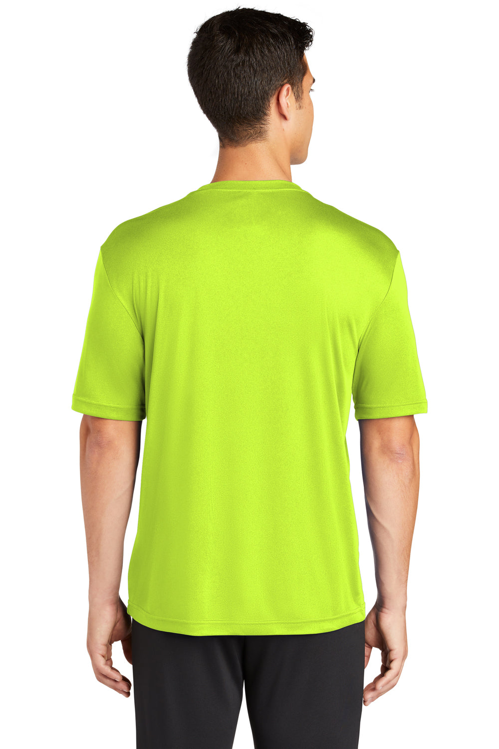 Sport-Tek ST350 Mens Competitor Moisture Wicking Short Sleeve Crewneck T-Shirt Neon Yellow Back