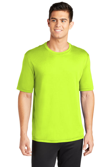 Sport-Tek ST350 Mens Competitor Moisture Wicking Short Sleeve Crewneck T-Shirt Neon Yellow Front