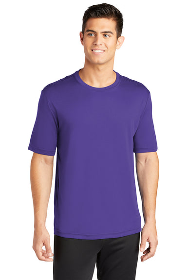 Sport-Tek ST350 Mens Competitor Moisture Wicking Short Sleeve Crewneck T-Shirt Purple Front
