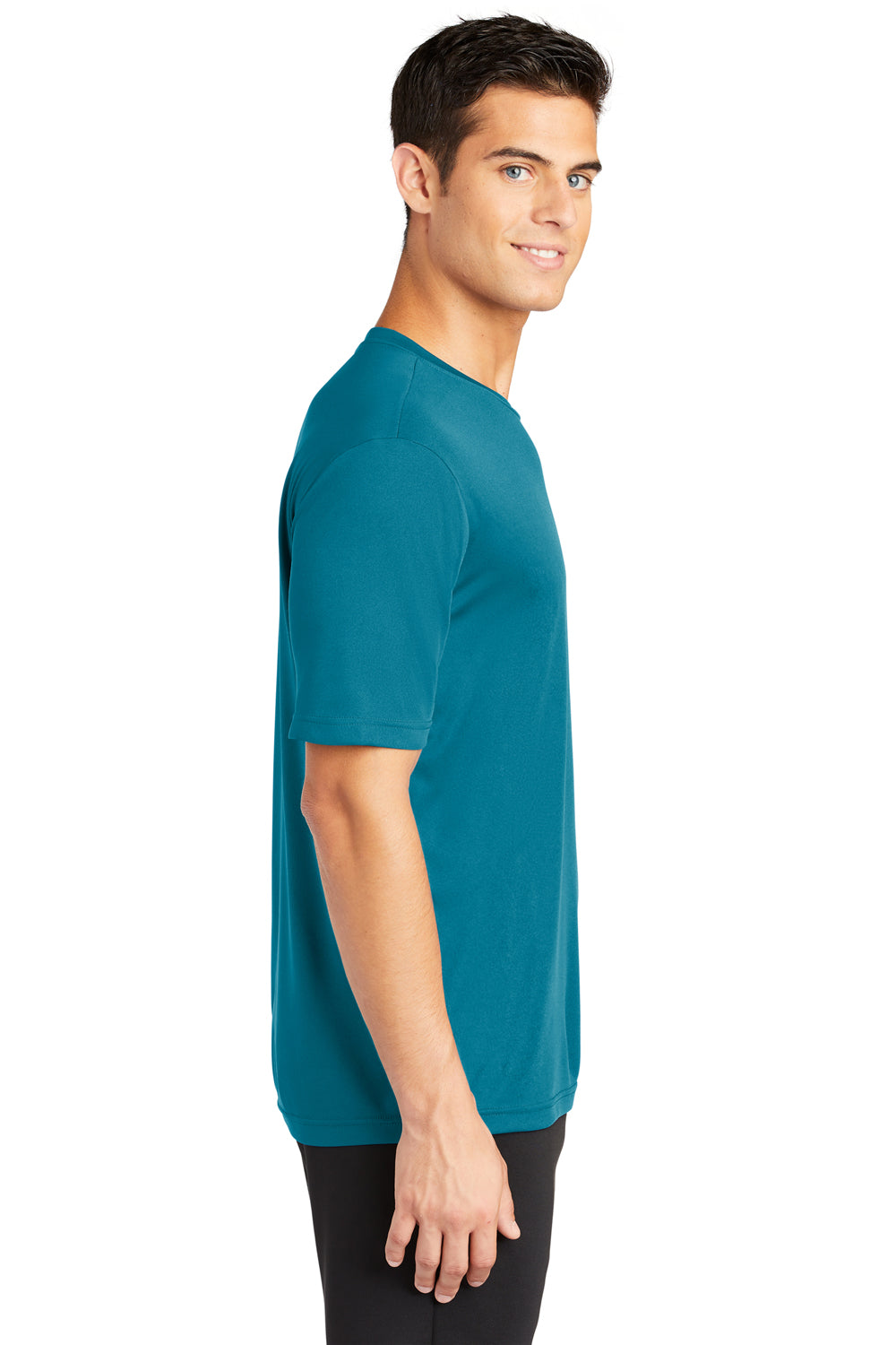 Sport-Tek ST350 Mens Competitor Moisture Wicking Short Sleeve Crewneck T-Shirt Tropic Blue Side