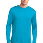 Sport-Tek Mens Competitor Moisture Wicking Long Sleeve Crewneck T-Shirt - Atomic Blue