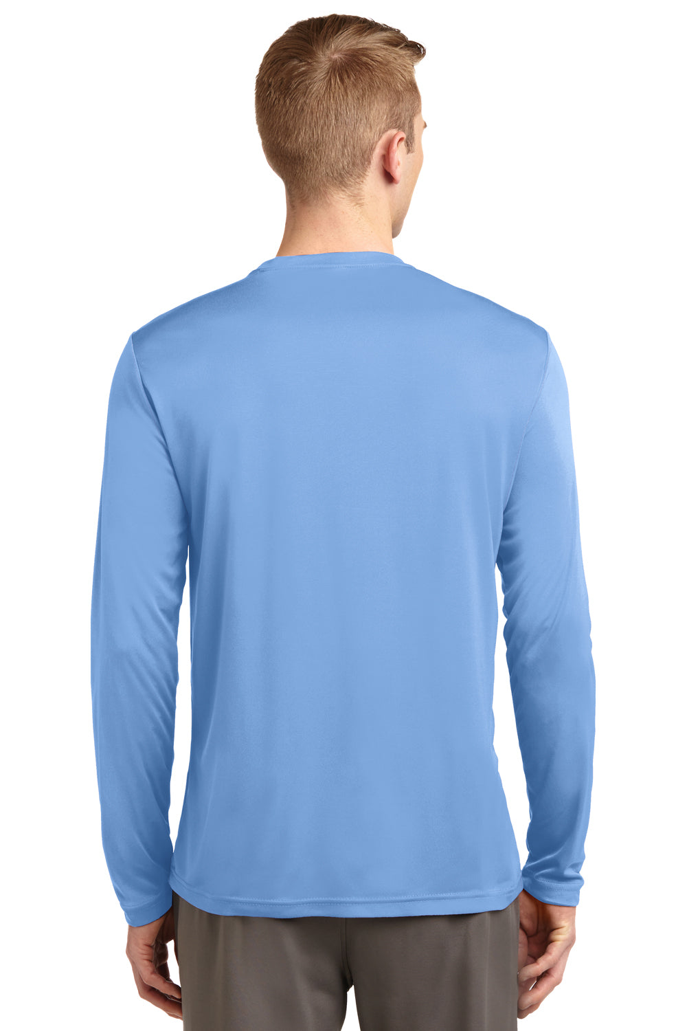 Sport-Tek ST350LS Mens Competitor Moisture Wicking Long Sleeve Crewneck T-Shirt Carolina Blue Back