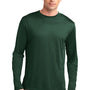 Sport-Tek Mens Competitor Moisture Wicking Long Sleeve Crewneck T-Shirt - Forest Green