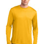 Sport-Tek Mens Competitor Moisture Wicking Long Sleeve Crewneck T-Shirt - Gold