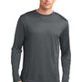 Sport-Tek Mens Competitor Moisture Wicking Long Sleeve Crewneck T-Shirt - Iron Grey