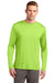 Sport-Tek ST350LS Mens Competitor Moisture Wicking Long Sleeve Crewneck T-Shirt Lime Green Front