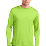 Sport-Tek Mens Competitor Moisture Wicking Long Sleeve Crewneck T-Shirt - Lime Shock Green