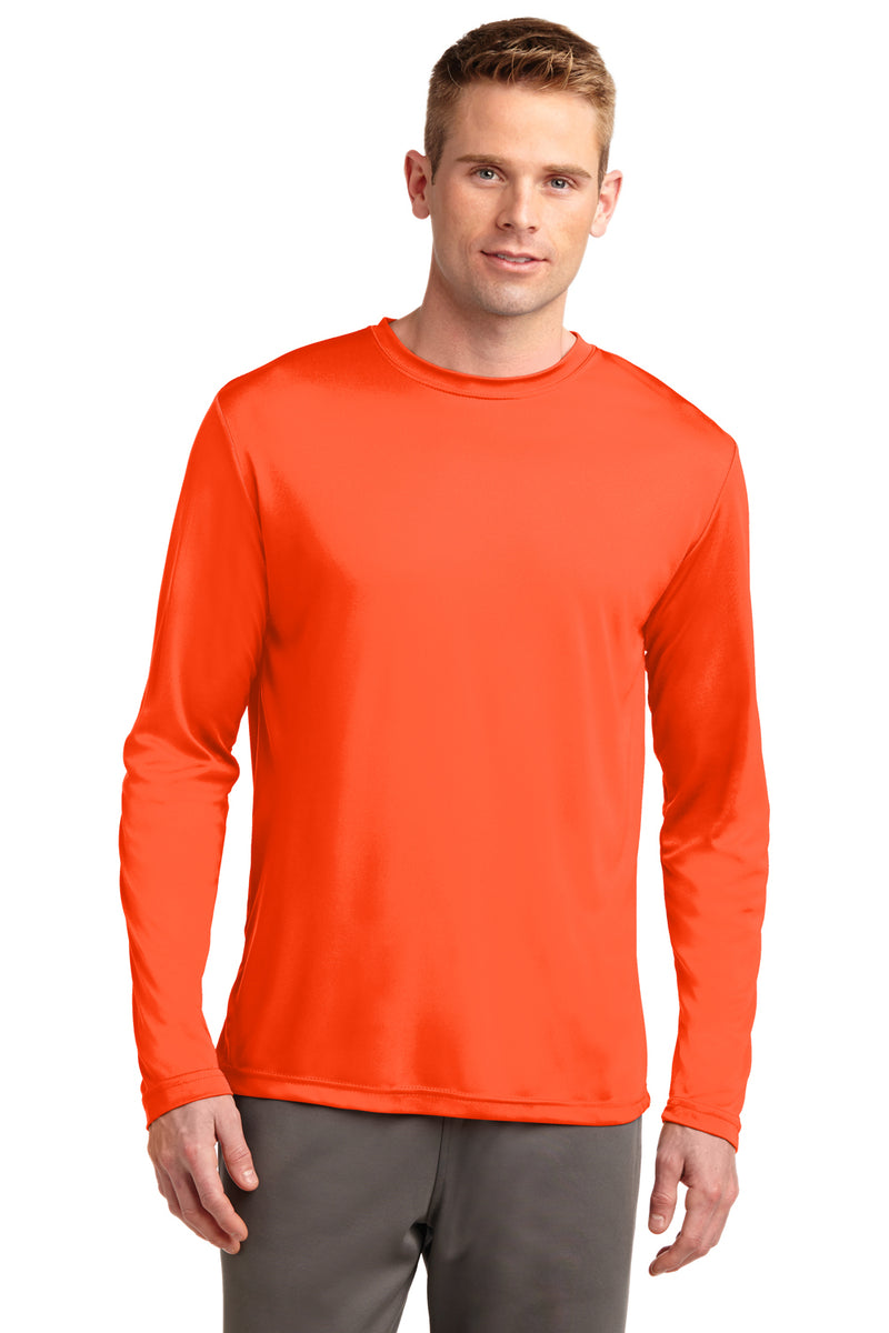 Sport-Tek ST350LS/TST350LS Neon Orange Competitor Moisture Wicking Long Sleeve T-Shirt — BigTopShirtShop.com