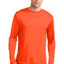 Sport-Tek Mens Competitor Moisture Wicking Long Sleeve Crewneck T-Shirt - Neon Orange