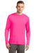 Sport-Tek ST350LS Mens Competitor Moisture Wicking Long Sleeve Crewneck T-Shirt Neon Pink Front