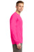 Sport-Tek ST350LS Mens Competitor Moisture Wicking Long Sleeve Crewneck T-Shirt Neon Pink Side