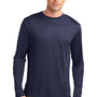 Sport-Tek Mens Competitor Moisture Wicking Long Sleeve Crewneck T-Shirt - True Navy Blue