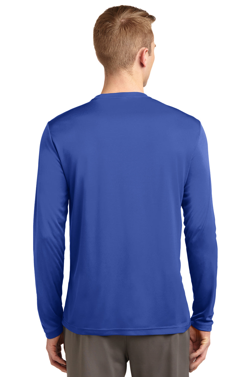 Sport-Tek ST350LS Mens Competitor Moisture Wicking Long Sleeve Crewneck T-Shirt Royal Blue Back