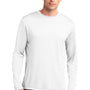 Sport-Tek Mens Competitor Moisture Wicking Long Sleeve Crewneck T-Shirt - White