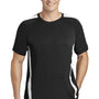 Sport-Tek Mens Competitor Moisture Wicking Short Sleeve Crewneck T-Shirt - Black/White