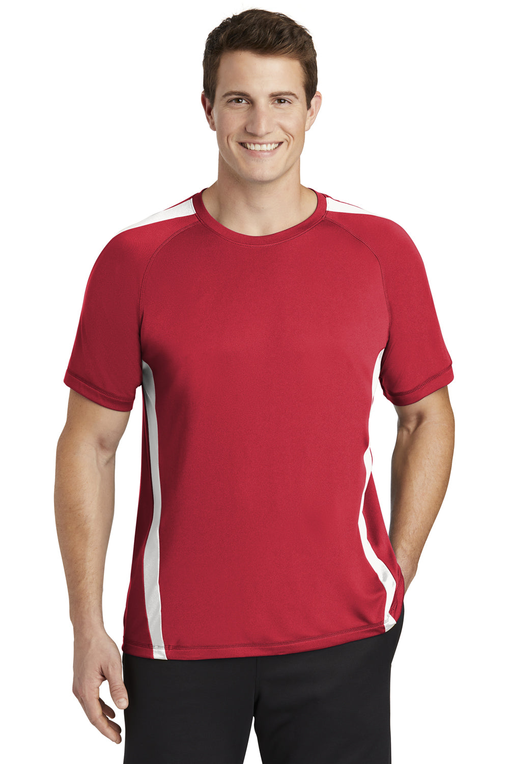 Sport-Tek ST351 Mens Competitor Moisture Wicking Short Sleeve Crewneck T-Shirt Red Front