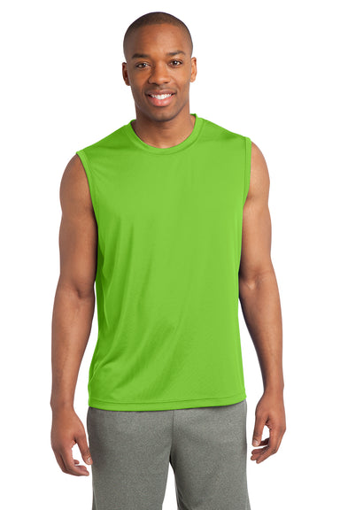 Sport-Tek ST352 Mens Competitor Moisture Wicking Tank Top Lime Green Front