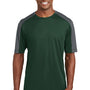Sport-Tek Mens Competitor Moisture Wicking Short Sleeve Crewneck T-Shirt - Forest Green/Iron Grey - Closeout