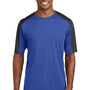 Sport-Tek Mens Competitor Moisture Wicking Short Sleeve Crewneck T-Shirt - True Royal Blue/Black