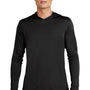 Sport-Tek Mens Competitor Moisture Wicking Long Sleeve Hooded T-Shirt Hoodie - Black