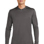 Sport-Tek Mens Competitor Moisture Wicking Long Sleeve Hooded T-Shirt Hoodie - Iron Grey